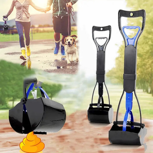 Person using the Pet Poop Scooper to pick up waste.