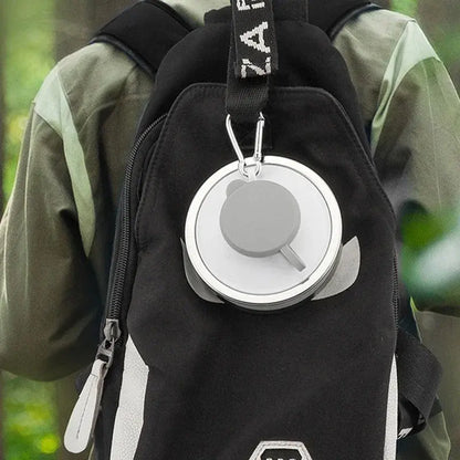 Foldable Silicone Water Bottle collapsed and compact for storage.