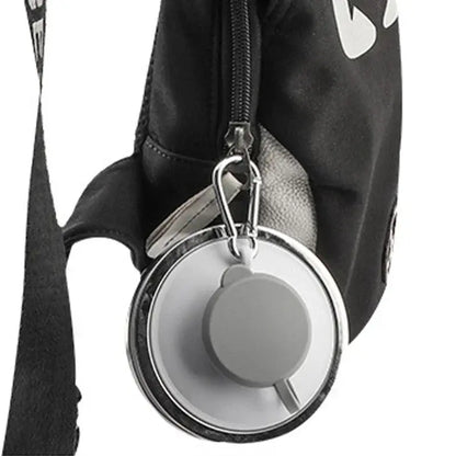 Foldable Silicone Water Bottle collapsed and compact for storage.