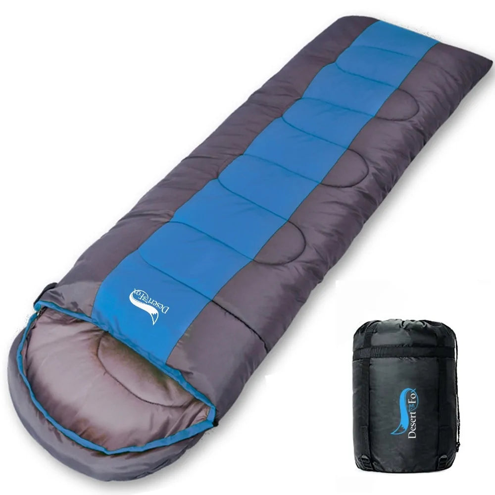 Camping Sleeping Bag fully unrolled and ready for use.