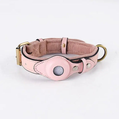 Classic leather anti-lost dog collar in elegant colors.