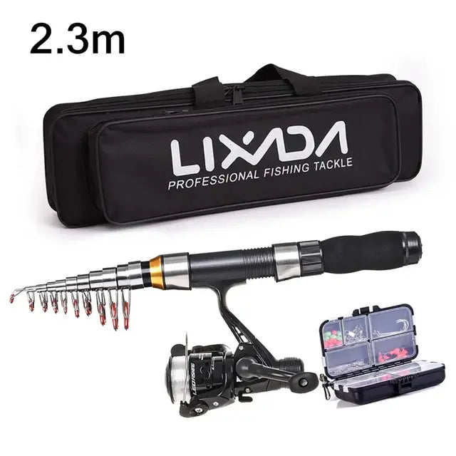 Telescopic Fishing Rod Combo collapsed for easy transport.