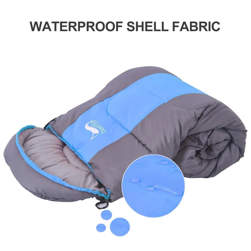 Camping Sleeping Bag fully unrolled and ready for use.