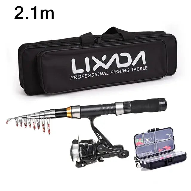 Telescopic Fishing Rod Combo collapsed for easy transport.