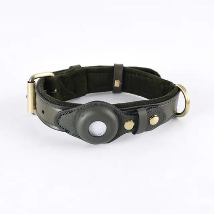 Classic leather anti-lost dog collar in elegant colors.