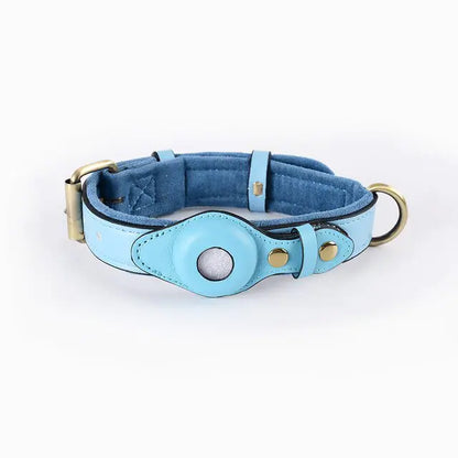 Classic leather anti-lost dog collar in elegant colors.